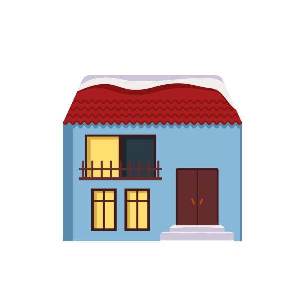 明亮的装饰冬天的房子在雪图片下载