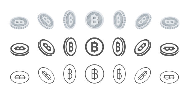 泰铢的硬币。旋转图标在不同的角度动画。在等距硬币。矢量图图片下载