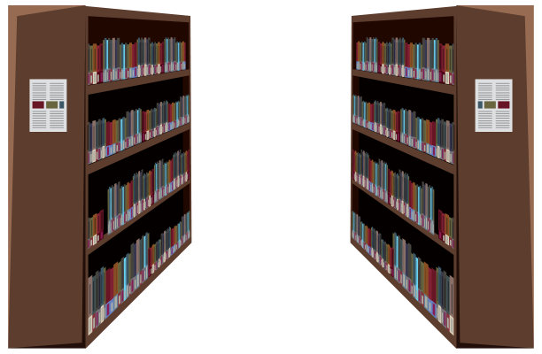 白色背景上有书的书架图片下载