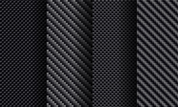 碳纤维纹理与线性梯度集。矢量图图片下载