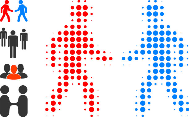 点半色调男人会议图标和其他图标图片下载