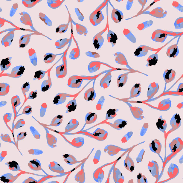 多彩的叶子无缝重复图案。图片下载