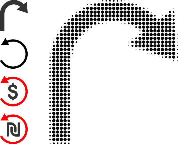 点半色调返回箭头图标和来源图片下载