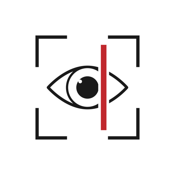 视网膜扫描安全图标，平面设计图片下载