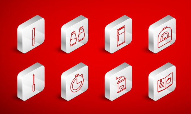 把食谱、盐和胡椒放在冰箱里图片下载