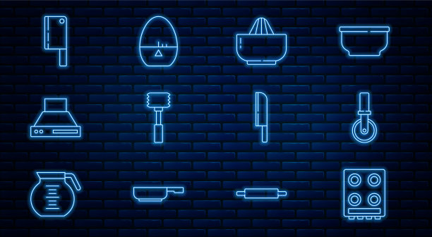 设线煤气炉披萨刀柑橘水果图片下载