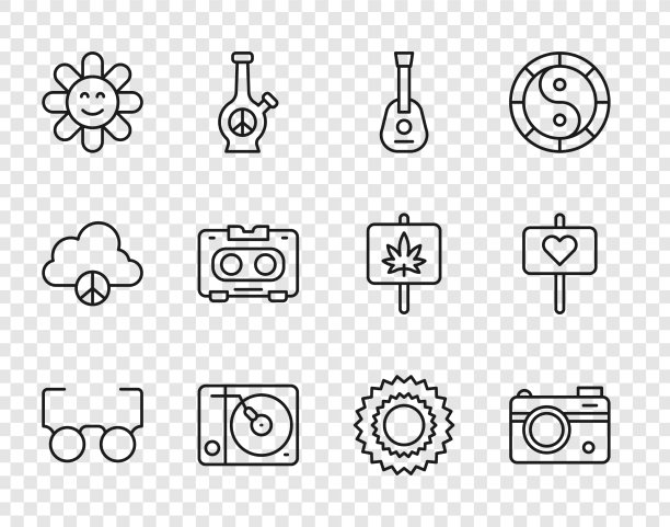 设置线眼镜，照片，相机，吉他乙烯基图片下载