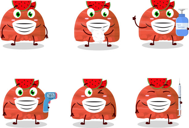 西瓜冰淇淋球的卡通图片图片下载