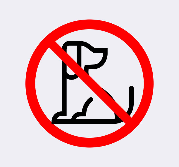 没有狗的标志线矢量图标图片下载