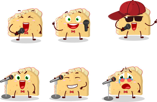 一个可爱的苹果三明治卡通设计概念图片下载