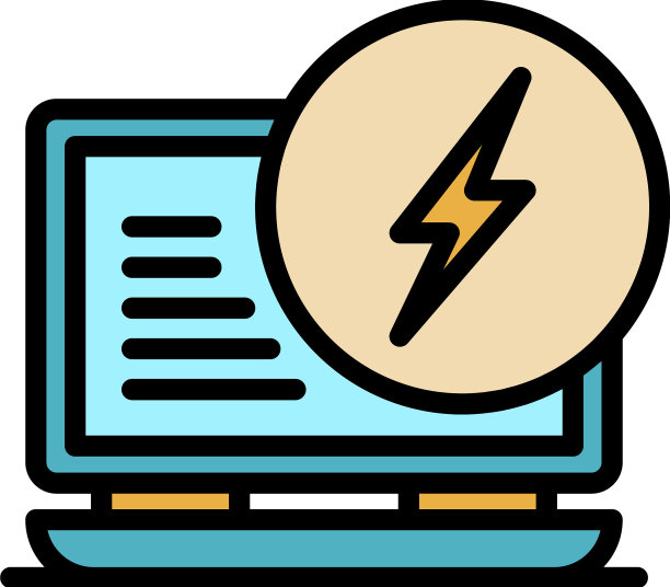 笔记本能源图标颜色轮廓图片下载