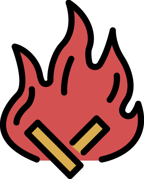 篝火图标颜色轮廓图片下载