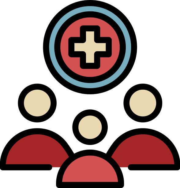 家庭医疗保健图标彩色轮廓图片下载