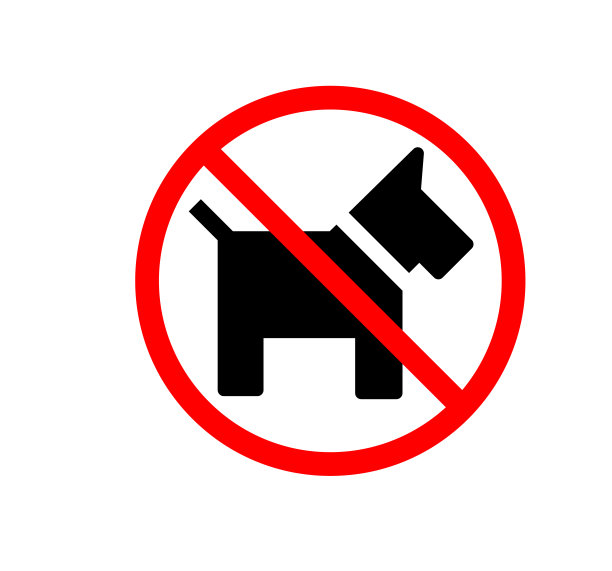 没有狗的标志线矢量图标图片下载