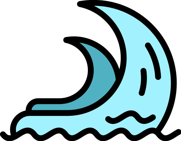 事故海啸图标颜色轮廓图片下载