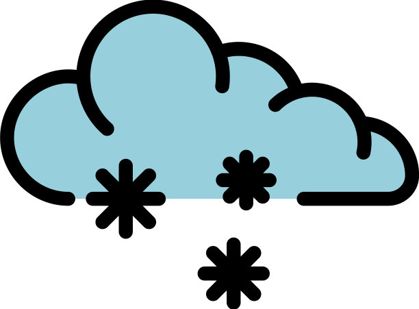 雪花云图标颜色轮廓图片下载