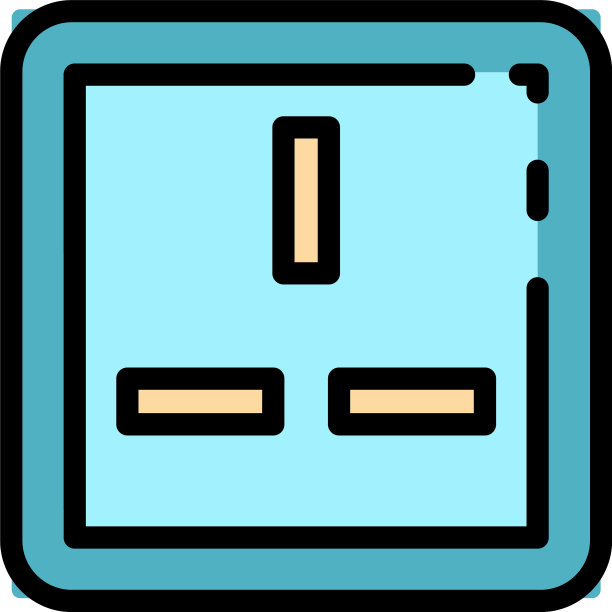 美国电源插座图标颜色轮廓图片下载