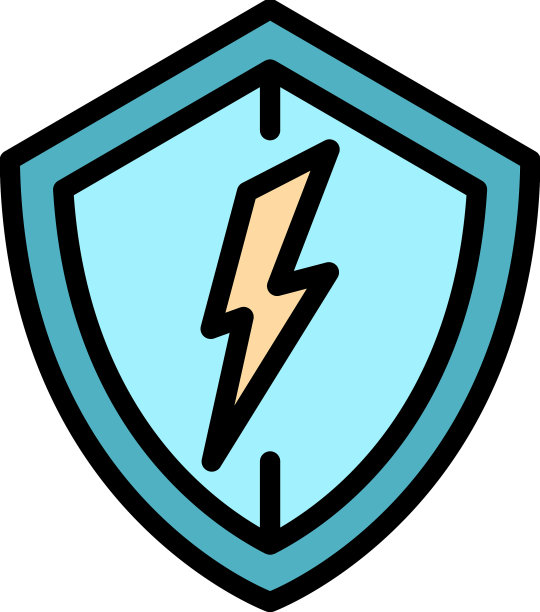 电保护盾图标颜色轮廓图片下载