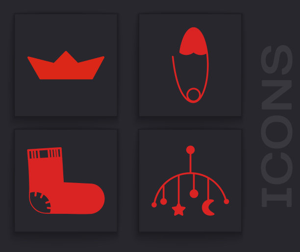 设置婴儿床、挂玩具、折纸船图片下载