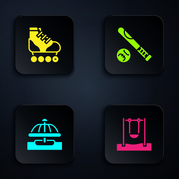 设置秋千、轮滑、旋转木马和吸引力图片下载