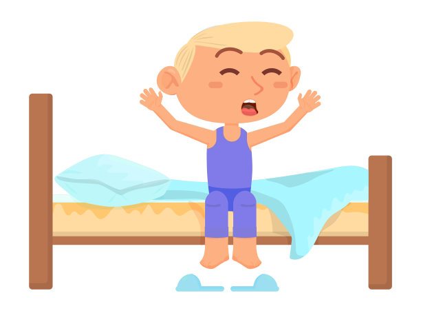 孩子早上醒来。新的一天开始。觉醒cooncept图片下载