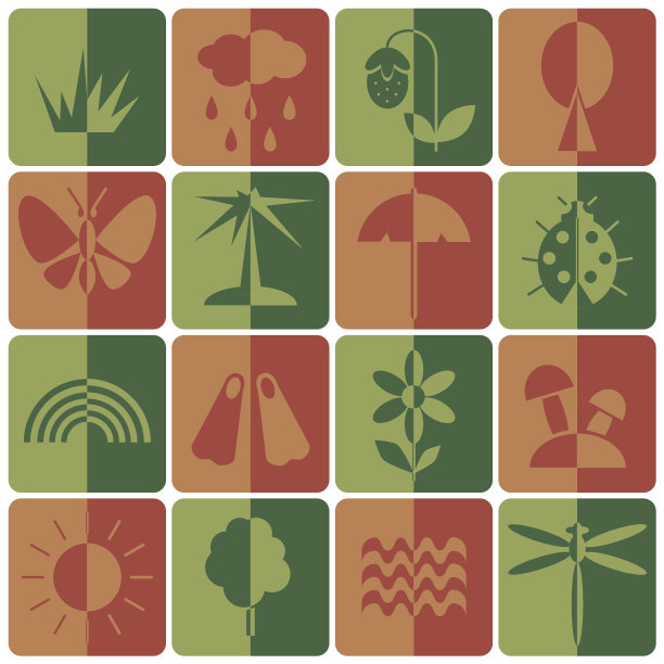 夏季图标设置与阴影一半图片下载