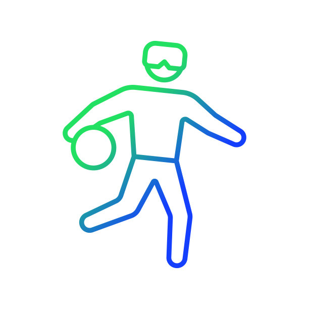 球门球梯度线性矢量图标图片下载