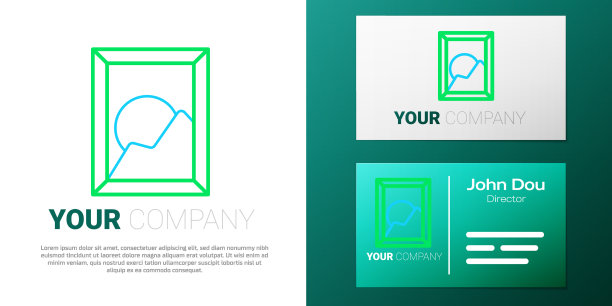 线画风景图标隔离在白色图片下载