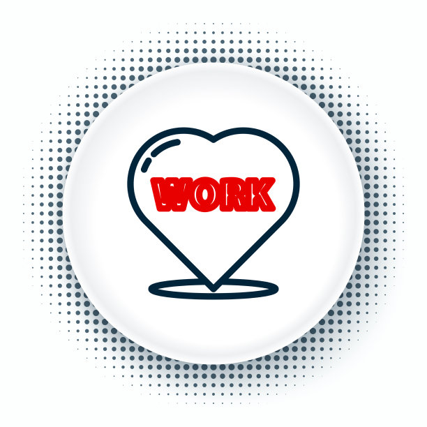 线心与文字工作图标隔离在白色图片下载