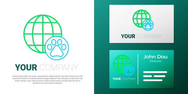 线世界宠物图标孤立在白色背景图片下载