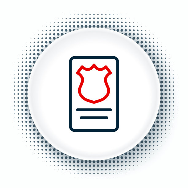 线路警察徽章与id案件图标隔离图片下载