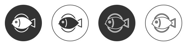 黑鱼图标孤立在白色的背景图片下载