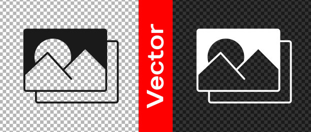 黑色相框图标隔离透明图片下载