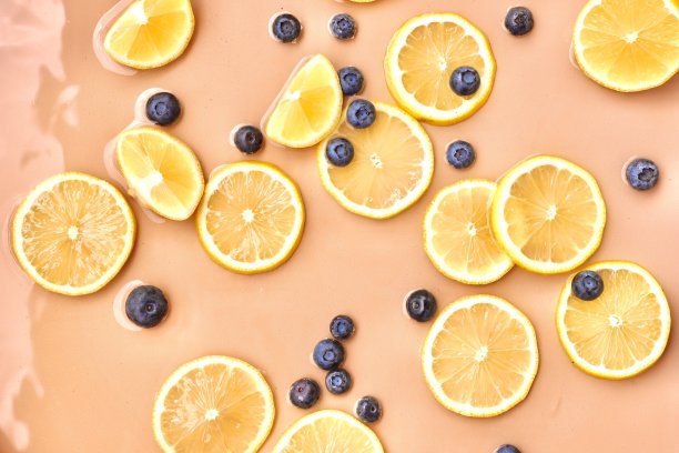 蓝莓柠檬片图片下载