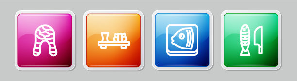 将鱼排寿司排在砧板上图片下载