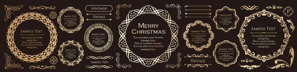 一套受圣诞节启发的框架设计。豪华的设计部分图片下载