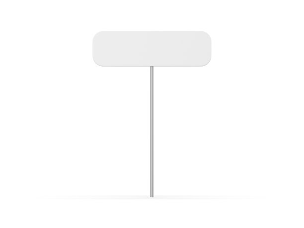 街道标志模型，道路交通标志与文字的地方，方向标志在孤立的白色背景，3d插图图片下载