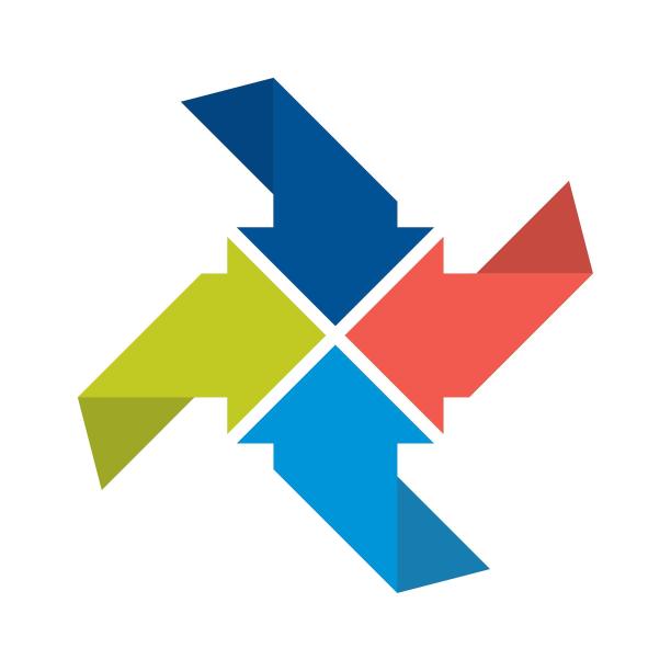 PPT箭头彩色指向汇聚图片下载