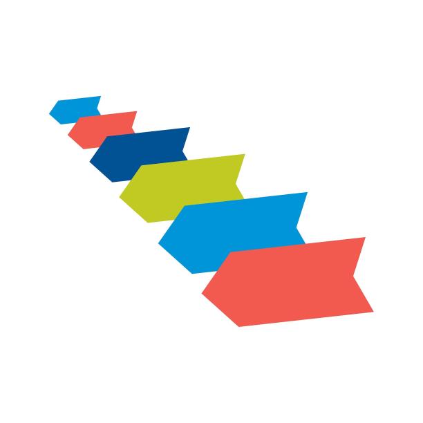 PPT箭头彩色递减堆叠图片下载