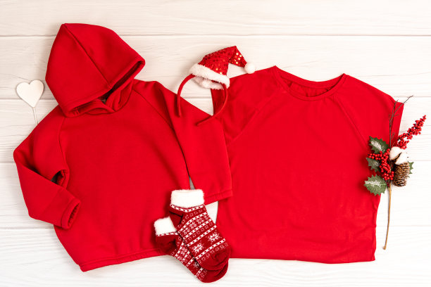 酷炫的t恤，连帽衫，圣诞模型图片下载