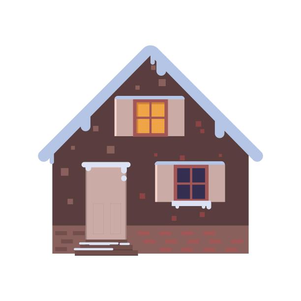 冬天冬季下雪房子房屋素材图片