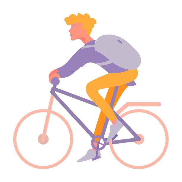 学生青年背书包骑行旅游下课上课图片下载