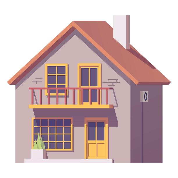 建筑住宅房子别墅洋房阳台花池图片下载