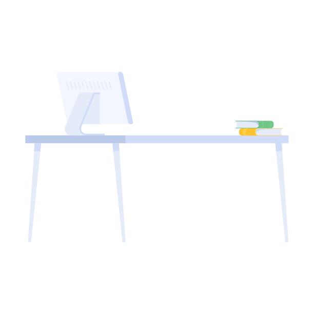 手绘办公室办公桌资料文件书籍图片下载