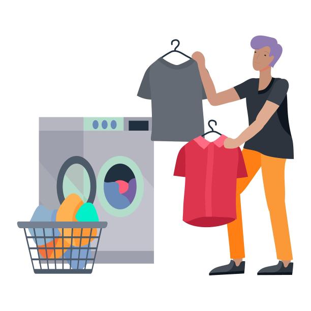 洗衣服晒衣服挂衣服清洁男孩卡通图片下载