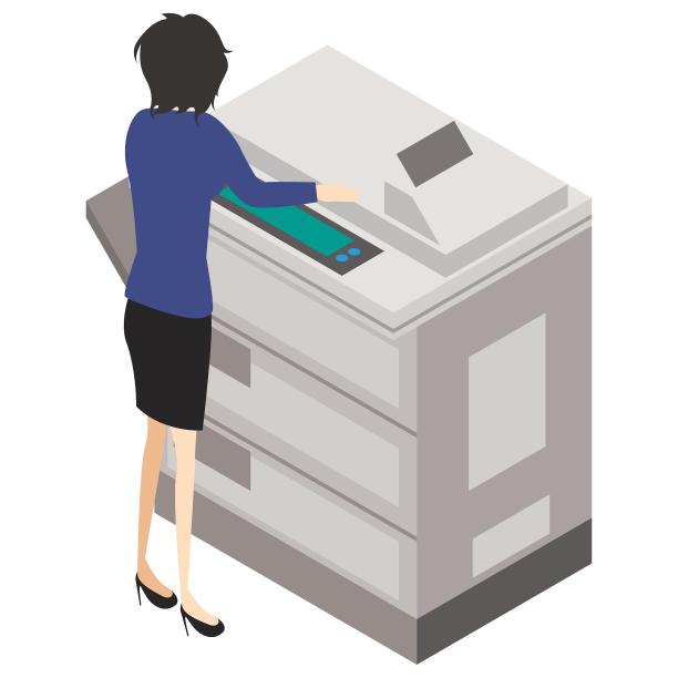 职员职工人物打印复印打印机文件机器图片下载