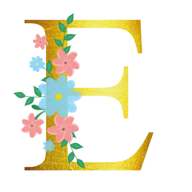 带有金色字母的花字母。请柬插图。设计的祝贺图片下载