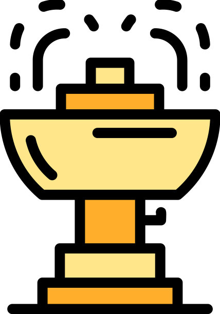 城市饮水喷泉图标颜色轮廓图片下载