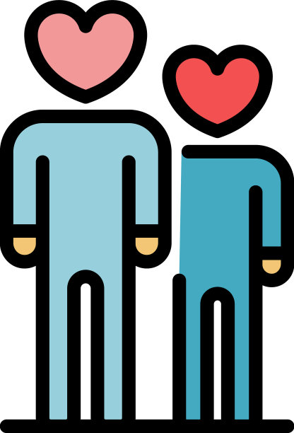 人在爱情图标颜色轮廓图片下载