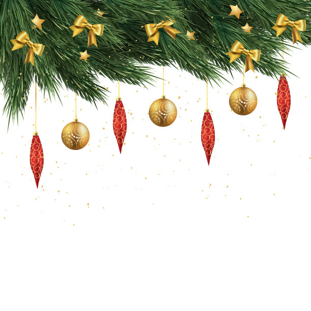 在白色背景上的圣诞树，为节日促销项目的网页模板图片下载